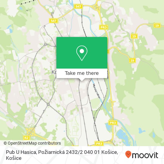 Pub U Hasica, Požiarnická 2432 / 2 040 01 Košice mapa