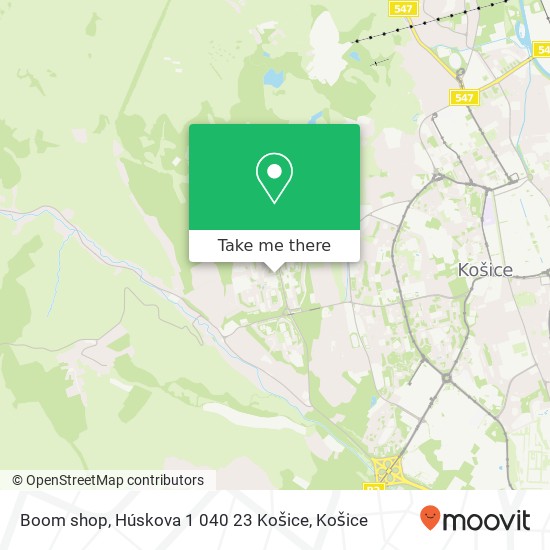 Boom shop, Húskova 1 040 23 Košice mapa