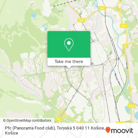 Pfc (Panorama Food club), Toryská 5 040 11 Košice mapa