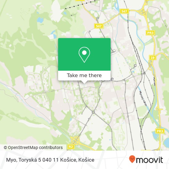 Myo, Toryská 5 040 11 Košice mapa