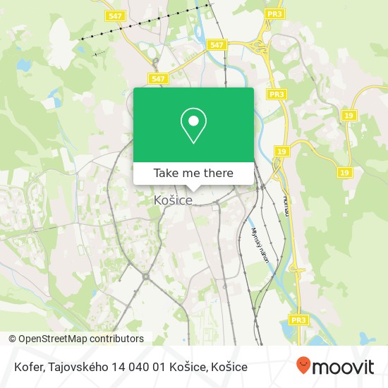 Kofer, Tajovského 14 040 01 Košice mapa