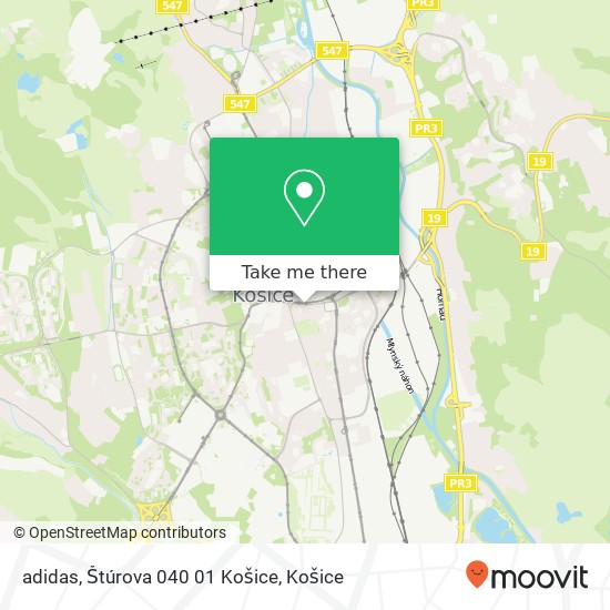 adidas, Štúrova 040 01 Košice mapa