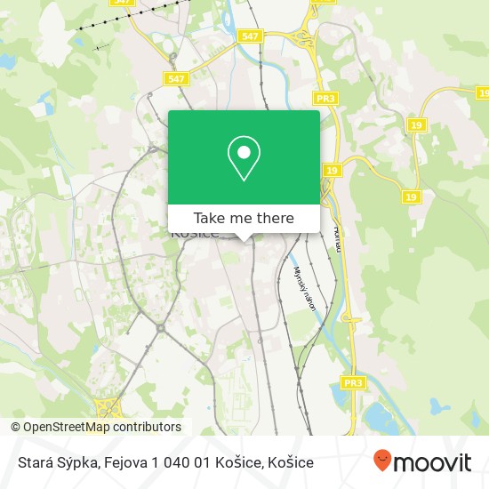 Stará Sýpka, Fejova 1 040 01 Košice mapa