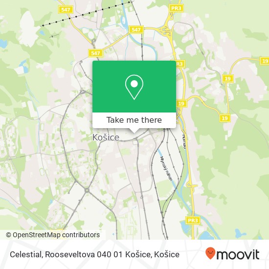 Celestial, Rooseveltova 040 01 Košice mapa