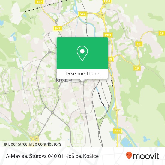 A-Mavisa, Štúrova 040 01 Košice mapa