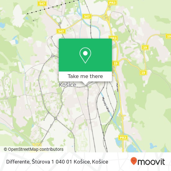 Differente, Štúrova 1 040 01 Košice mapa