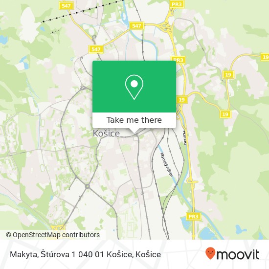 Makyta, Štúrova 1 040 01 Košice mapa