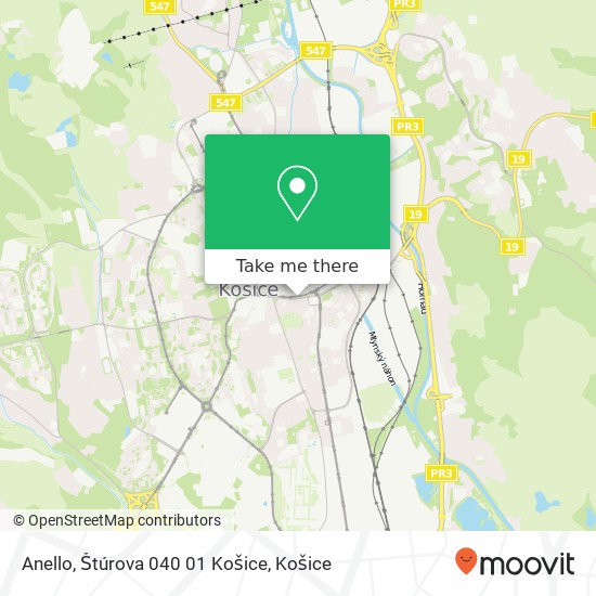 Anello, Štúrova 040 01 Košice mapa