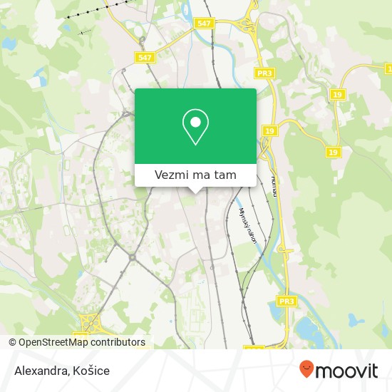 Alexandra, Mlynárska 19 040 01 Košice mapa