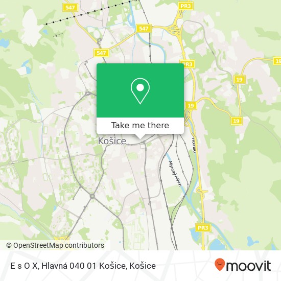 E s O X, Hlavná 040 01 Košice mapa