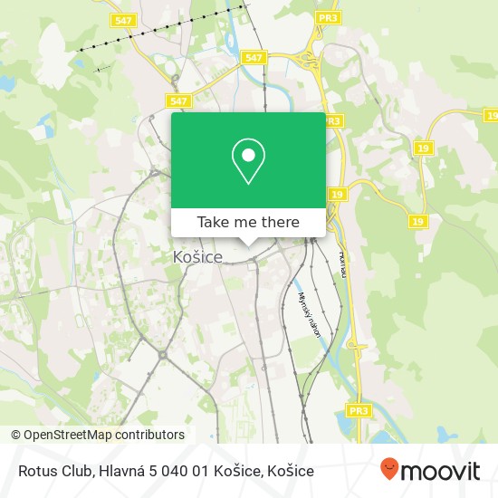 Rotus Club, Hlavná 5 040 01 Košice mapa