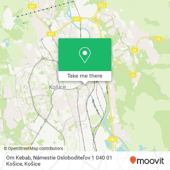 Om Kebab, Námestie Osloboditeľov 1 040 01 Košice mapa