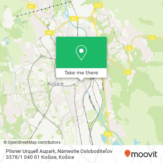 Pilsner Urquell Aupark, Námestie Osloboditeľov 3378 / 1 040 01 Košice mapa