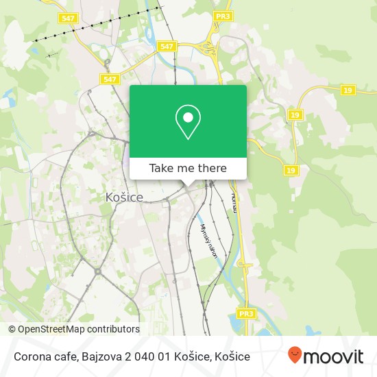 Corona cafe, Bajzova 2 040 01 Košice mapa