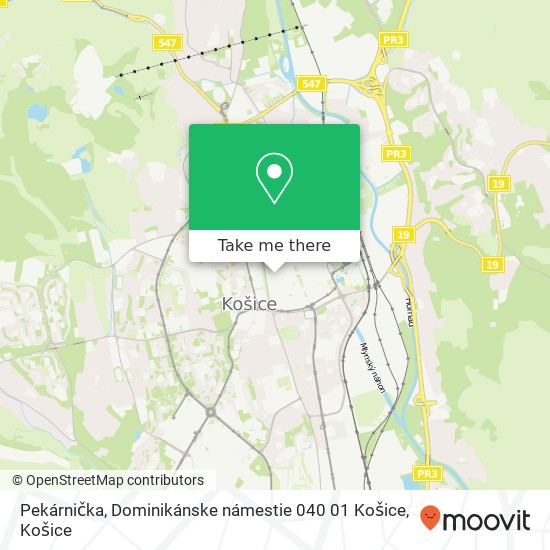 Pekárnička, Dominikánske námestie 040 01 Košice mapa