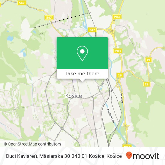 Duci Kaviareň, Mäsiarska 30 040 01 Košice mapa