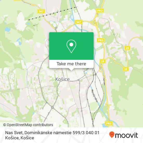 Nas Svet, Dominikánske námestie 599 / 3 040 01 Košice mapa