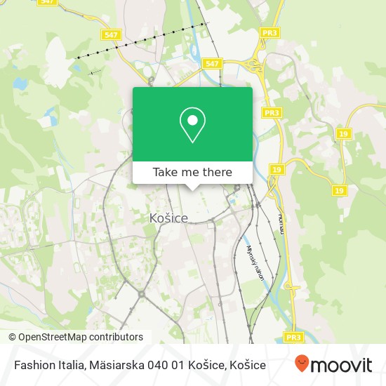 Fashion Italia, Mäsiarska 040 01 Košice mapa