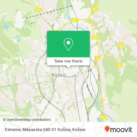 Extreme, Mäsiarska 040 01 Košice mapa