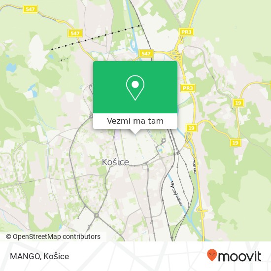 MANGO, Hlavná 74 040 01 Košice mapa