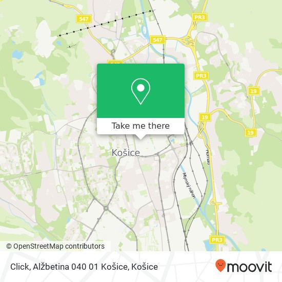 Click, Alžbetina 040 01 Košice mapa