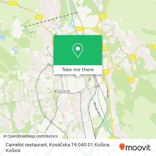 Camelot restaurant, Kováčska 19 040 01 Košice mapa