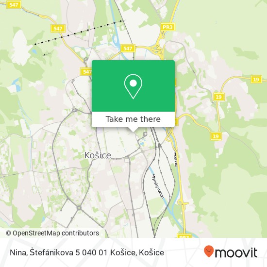 Nina, Štefánikova 5 040 01 Košice mapa