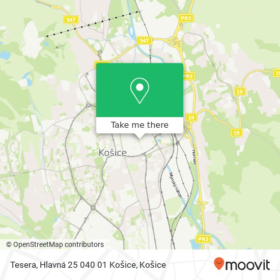 Tesera, Hlavná 25 040 01 Košice mapa