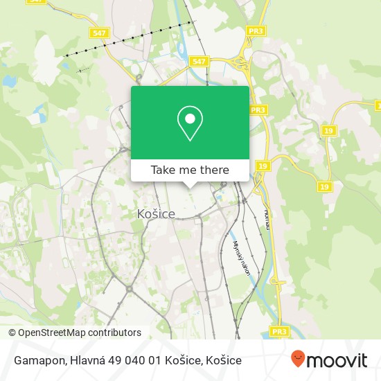 Gamapon, Hlavná 49 040 01 Košice mapa