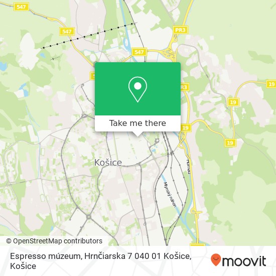 Espresso múzeum, Hrnčiarska 7 040 01 Košice mapa