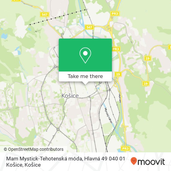 Mam Mystick-Tehotenská móda, Hlavná 49 040 01 Košice mapa