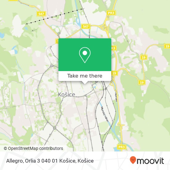 Allegro, Orlia 3 040 01 Košice mapa