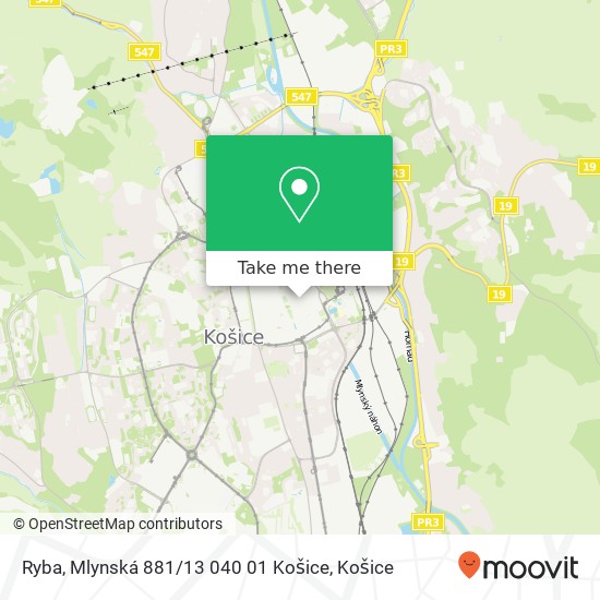 Ryba, Mlynská 881 / 13 040 01 Košice mapa