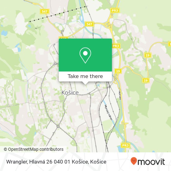 Wrangler, Hlavná 26 040 01 Košice mapa