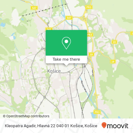 Kleopatra Agadir, Hlavná 22 040 01 Košice mapa