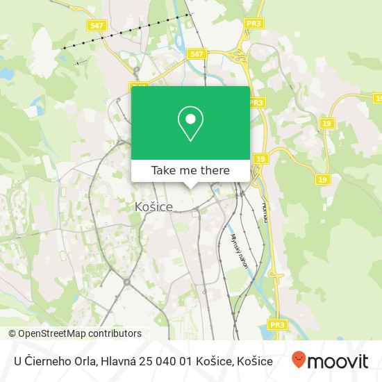 U Čierneho Orla, Hlavná 25 040 01 Košice mapa