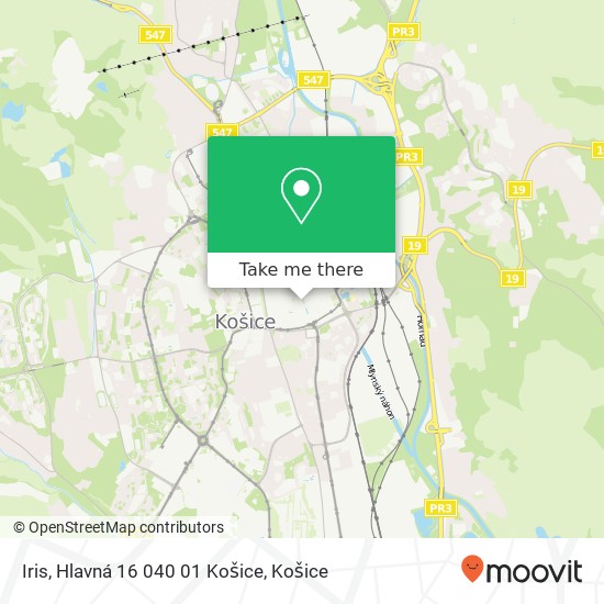 Iris, Hlavná 16 040 01 Košice mapa