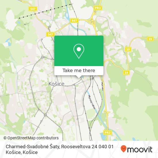 Charmed-Svadobné Šaty, Rooseveltova 24 040 01 Košice mapa