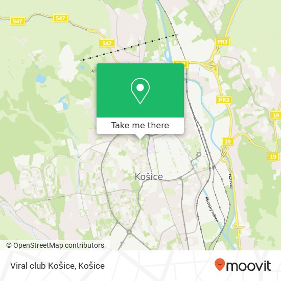 Viral club Košice mapa