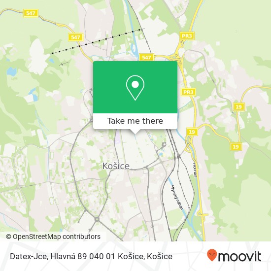 Datex-Jce, Hlavná 89 040 01 Košice mapa