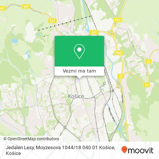 Jedalen Lesy, Moyzesova 1044 / 18 040 01 Košice mapa