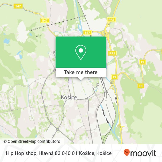 Hip Hop shop, Hlavná 83 040 01 Košice mapa