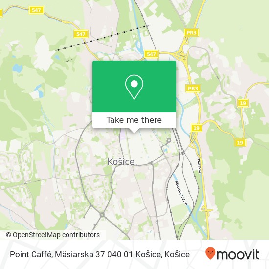 Point Caffé, Mäsiarska 37 040 01 Košice mapa