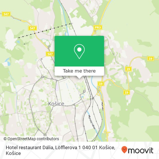 Hotel restaurant Dália, Löfflerova 1 040 01 Košice mapa