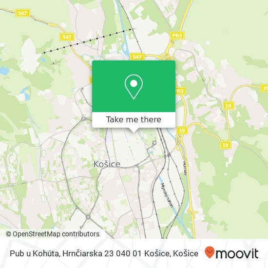 Pub u Kohúta, Hrnčiarska 23 040 01 Košice mapa