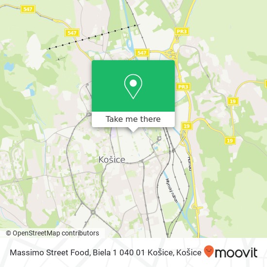 Massimo Street Food, Biela 1 040 01 Košice mapa