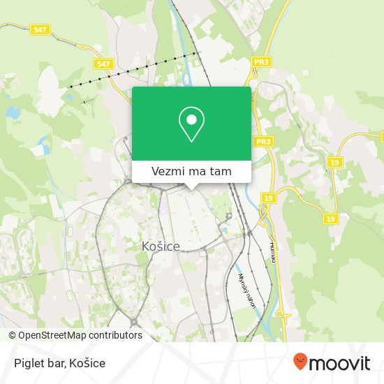 Piglet bar, Kasárenské námestie 1 040 01 Košice mapa