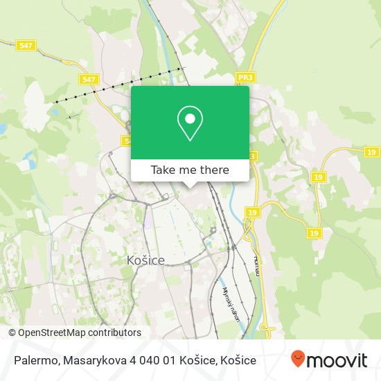 Palermo, Masarykova 4 040 01 Košice mapa