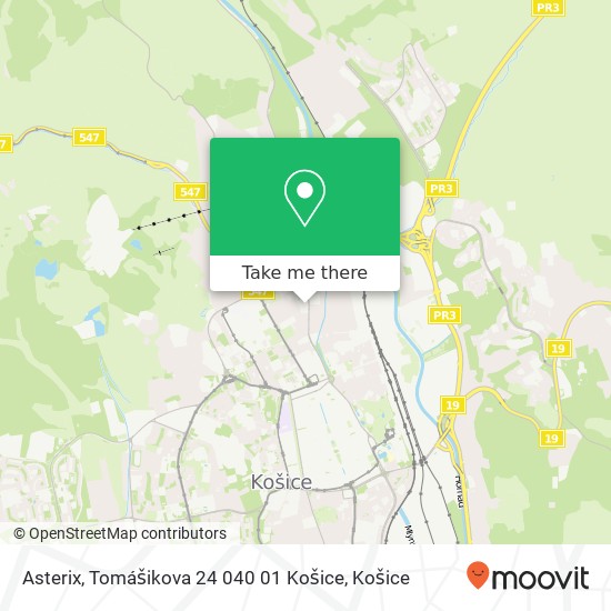 Asterix, Tomášikova 24 040 01 Košice mapa