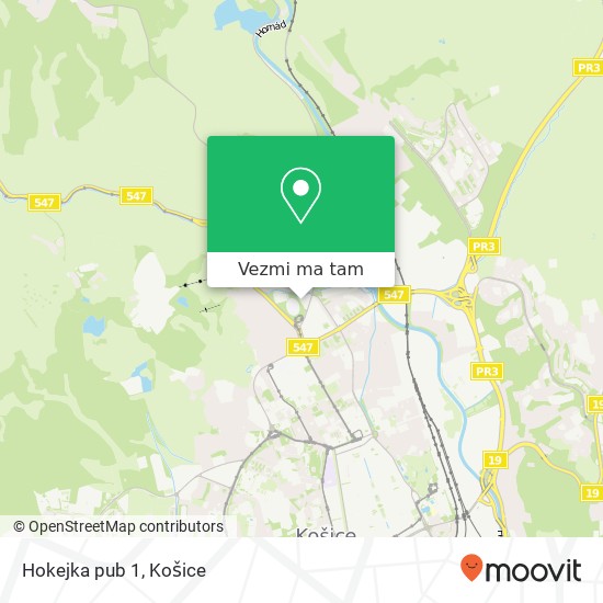 Hokejka pub 1, Kavečianska cesta 040 01 Košice mapa